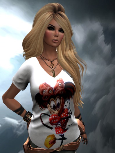 mini Ladies Mesh Vneck Tee