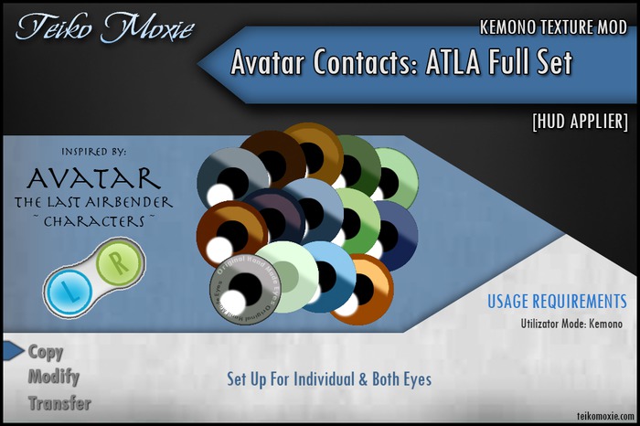 [TM] Kemono Avatar Contacts: ATLA Full Set