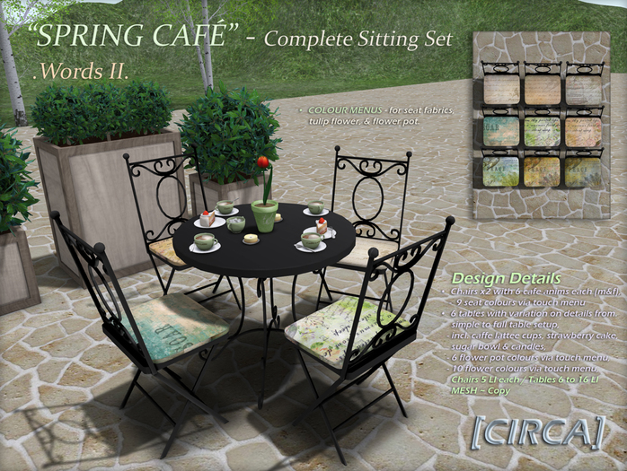 [C.] Pkg - "Spring Cafe" - Topiary Planter Set 2 (Tall) - Green