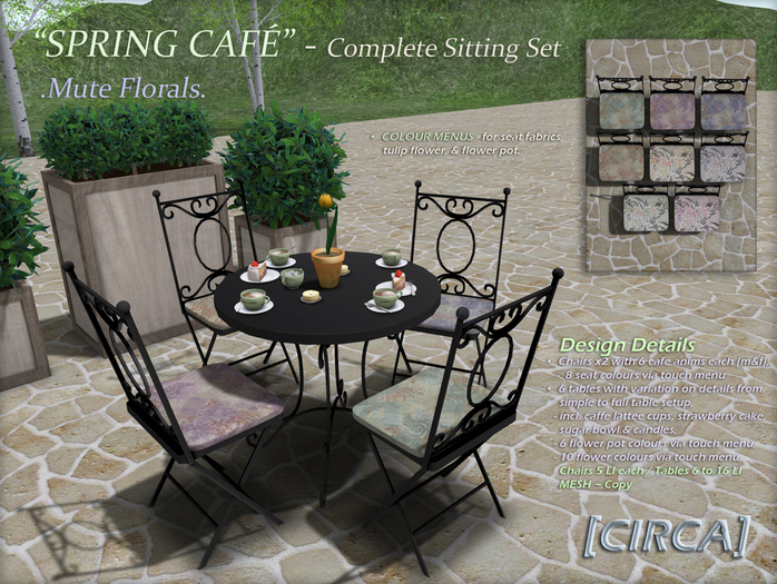 [CIRCA] - "Spring Cafe" - Complete Sitting Set - Mute Florals