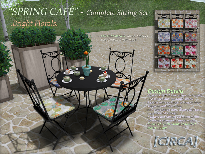 [C.] Pkg - "Spring Cafe" - Topiary Planter Set 2 (Tall) - Green