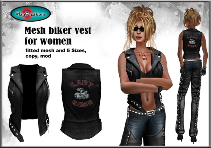 MayCreations mesh biker vest for women lady rider 