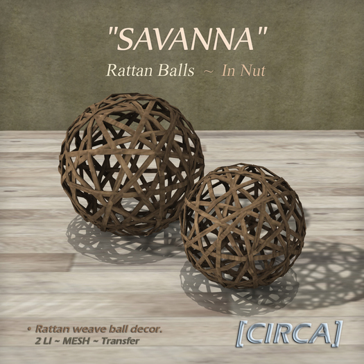 [CIRCA] - "Savanna" - Rattan Balls - in Nut