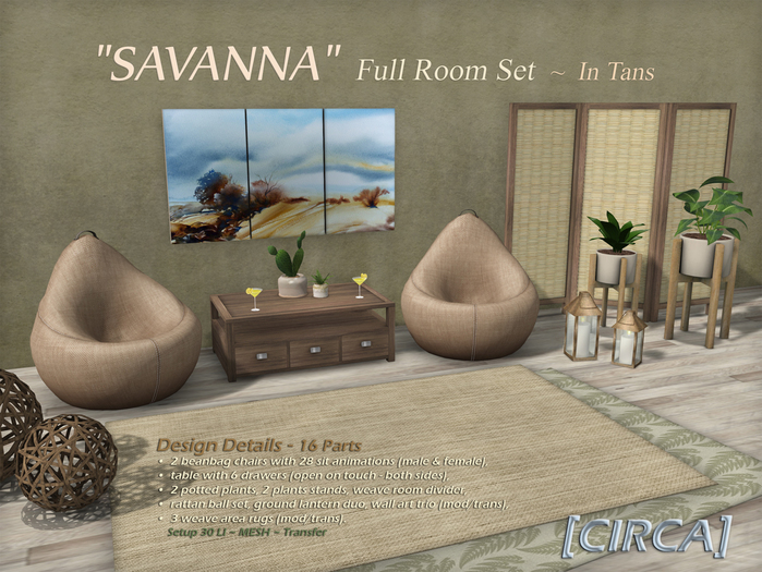 [CIRCA] Pkg - "Savanna" - Plant Stand & Divider Set