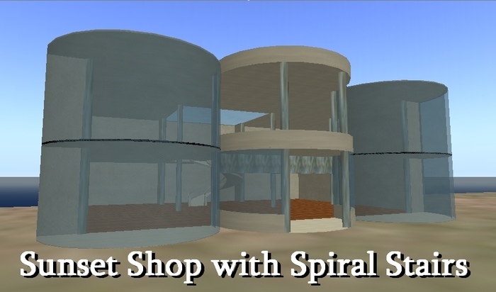 Sunset Shop with Spiral Stairs