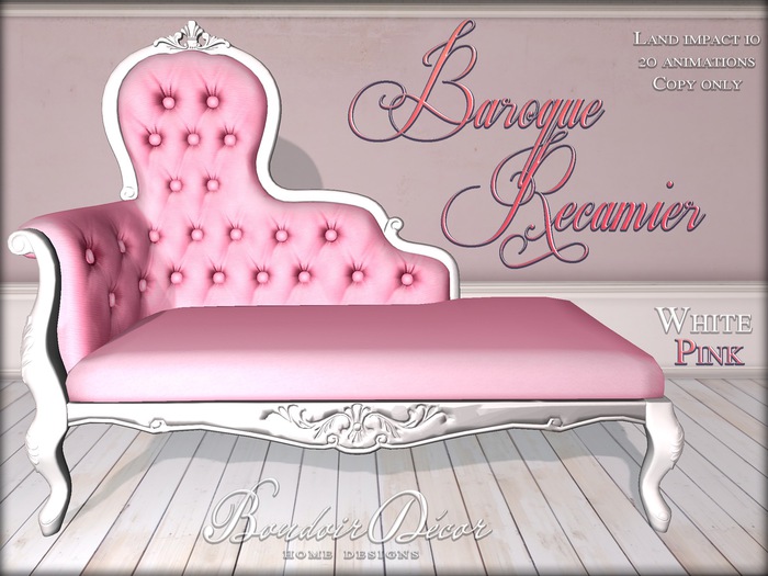 Boudoir Recamier White/Pink