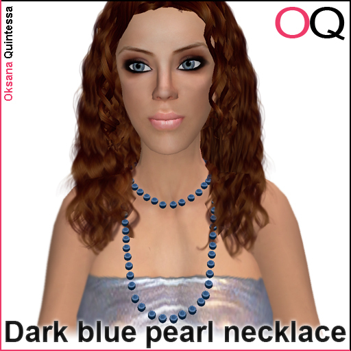 Dark blue pearl necklace