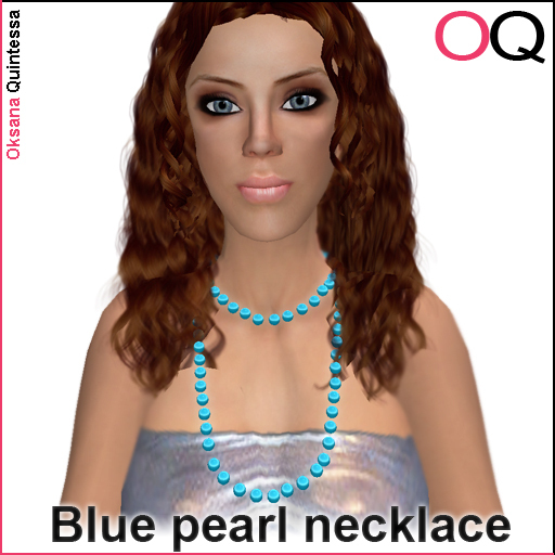 Blue pearl necklace