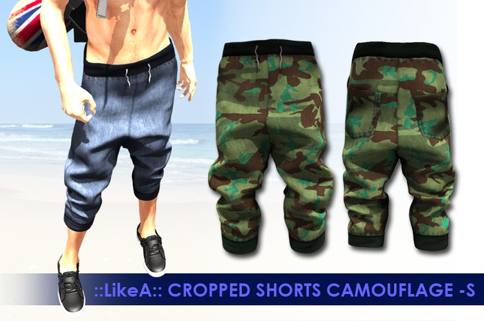 ::LikeA:: CROPPED SHORTS CAMOUFLAGE FOREST