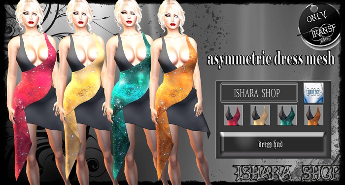asymmetric dress mesh