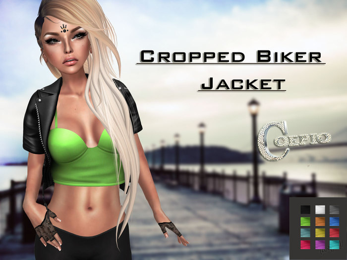 ~coepio~ Cropped Biker Jacket with Hud Demo