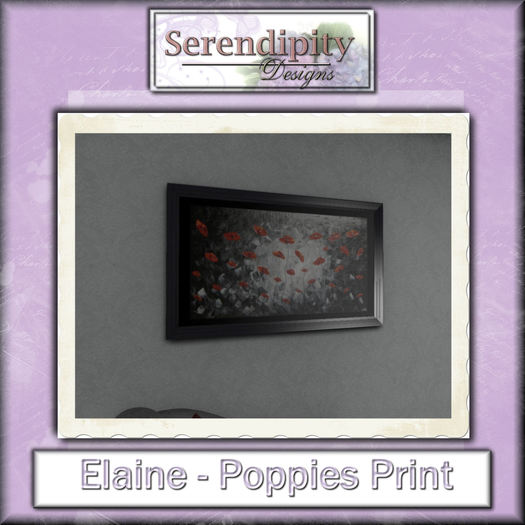 Serendipity Designs - Elaine Bedroom - Poppies Print(boxed)
