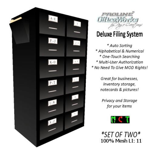 ProLine Deluxe Mesh File Cabinet Pair - Black