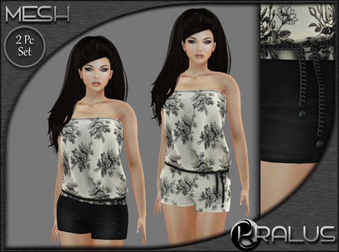 ::KRALUS:: Mesh : Romper : Black Rose
