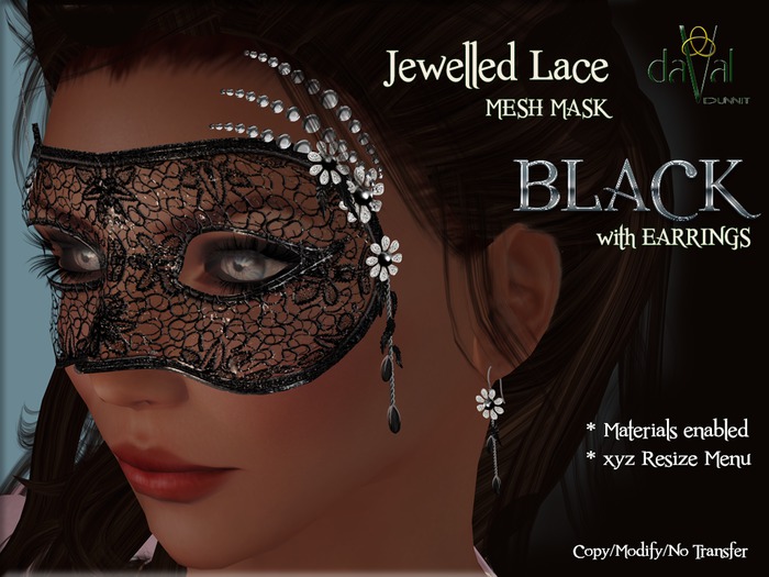 daVal Masks - Jewelled Lace - Gold DEMO (Add Me)