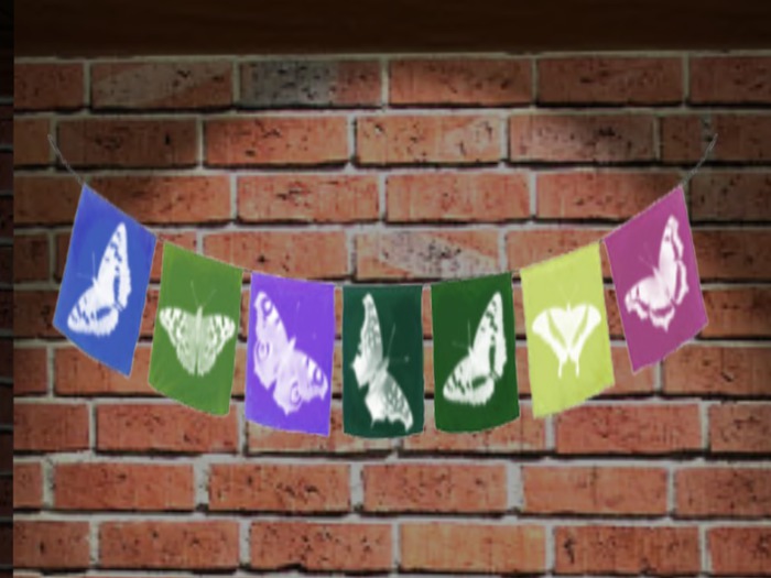 Butterflies Flags Banner