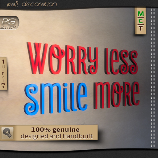 d&b [ID] wall letter "worry less..."  [MC]