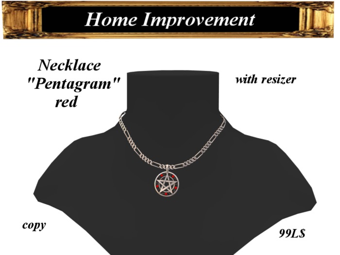 Necklace "Pentagram" red Box