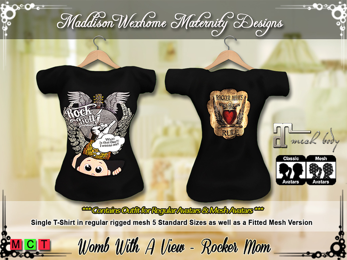 MW Womb With A View Rocker Mom Maternity Top