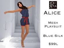 Alice Playsuit Blue Silk
