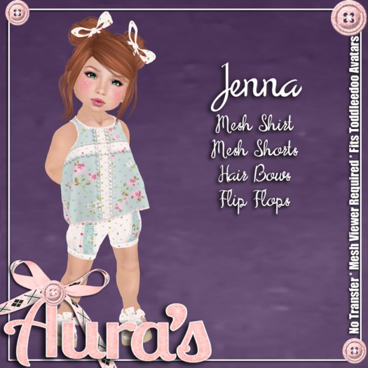 {Aura's} Jenna in {Blue} For Toddleedoo Avatars