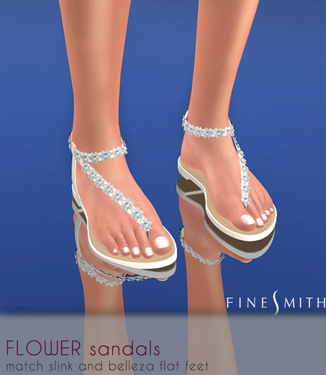 FINESMITH flower sandals white