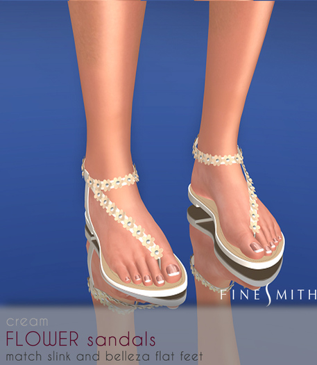 FINESMITH flower sandals cream
