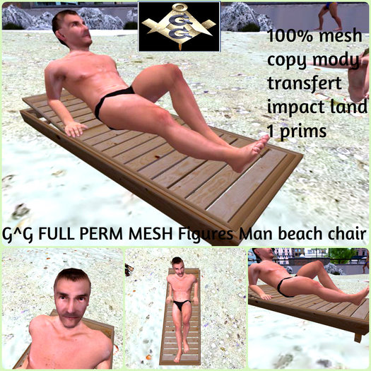 G^G FULL PERM MESH Figures Man beach chair