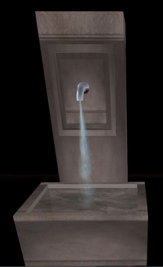 rock fountain (mossy) partial mesh