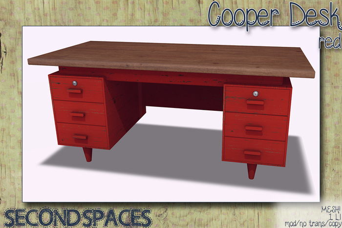 Second Spaces - Cooper Desk - red (bxd2)