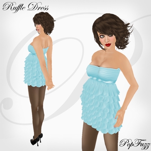 PopFuzz - Lite Teal Ruffle Dress