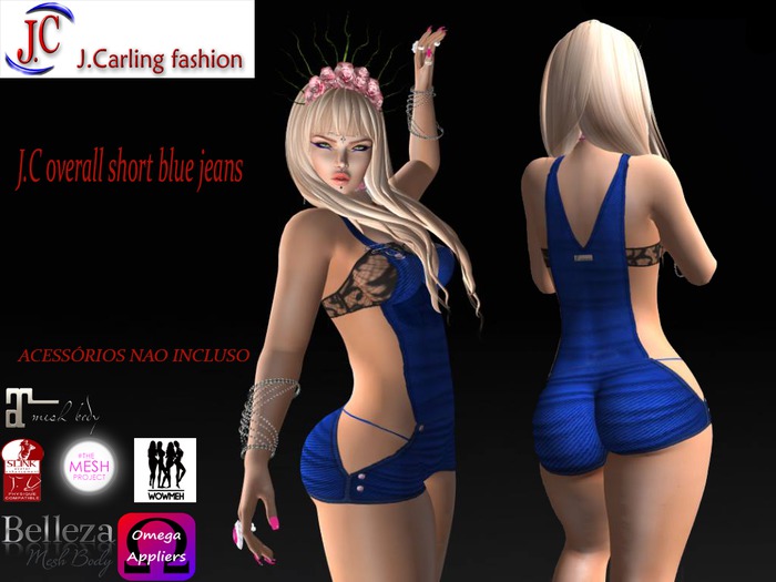 J.C overall short blue jeans