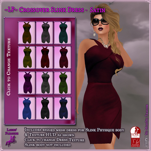 ~LP~ Crossover Dress (Boxed) Texture Scripted Satin