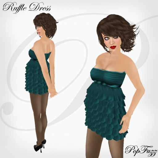 PopFuzz - Teal Ruffle Dress