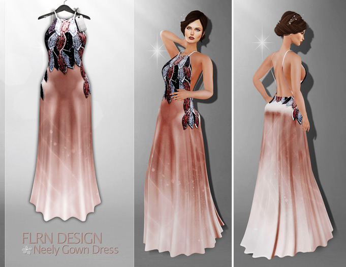 [FLRN] Neely Gown Dress Salmon