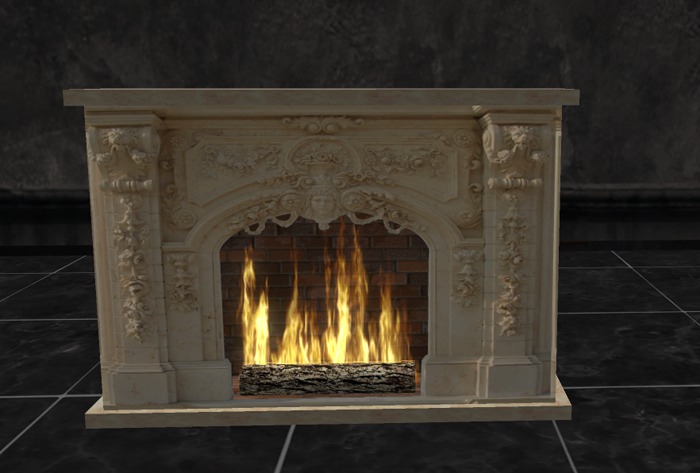 Cream Marble Fireplace