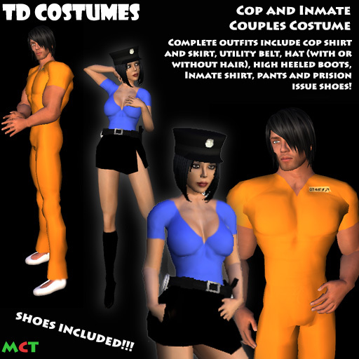 *TD* Cop and Inmate Halloween Couples Costume