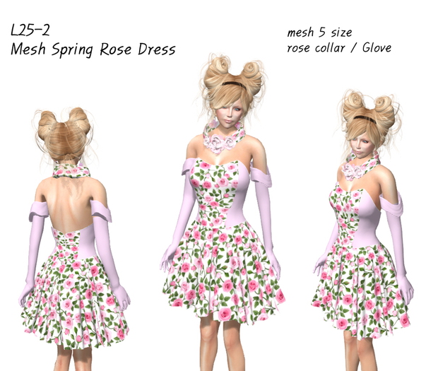 L25-2 Mesh Spring Rose Dress