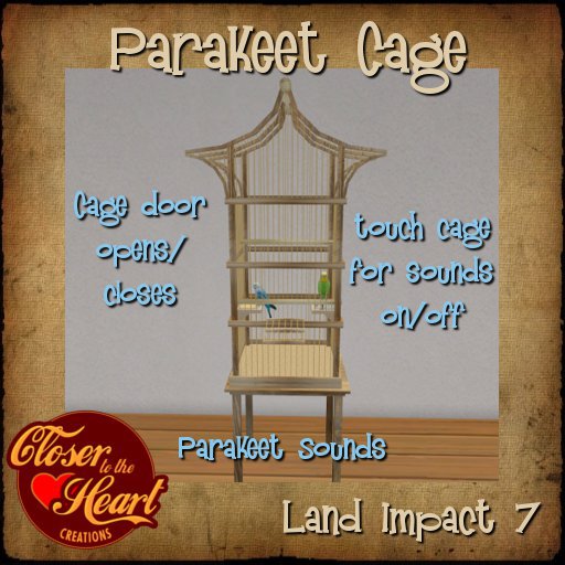 Parakeet Cage w/Sound BOXED
