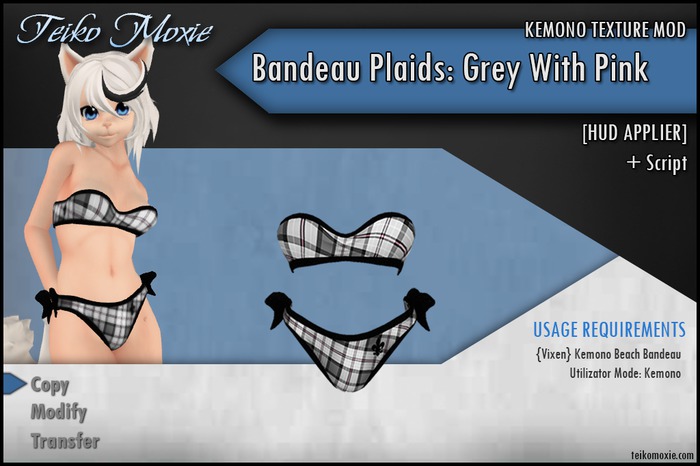 [TM] Beach Bandeau Plaids: Blueberry