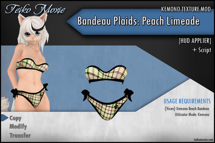 [TM] Beach Bandeau Plaids: Blueberry