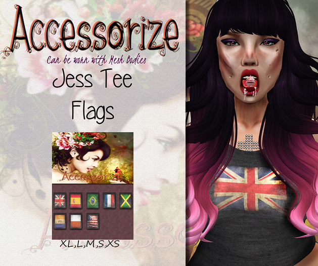 AccessoriZe Jess Top (Flags) W/Texture HUD