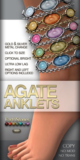 EarthStones Agate Anklets - Fatpack (Wear me)