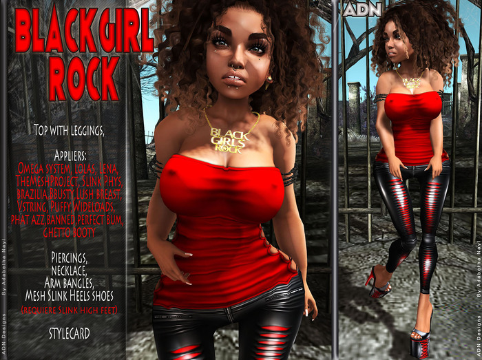 [ADN] Blackgirl rock (appliers incl.) layered outfit