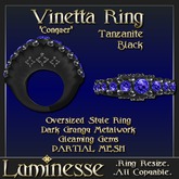 Luminesse Vinetta Tanzanite Black Ring PMESH-Wear To Unpack