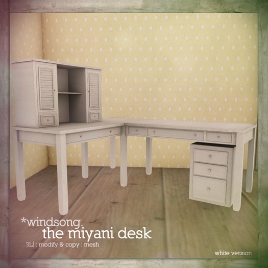 *windsong. ; the miyani desk { white }