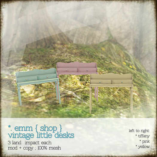 *. emm ; vintage little desk { yellow }