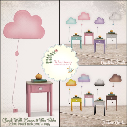 *windsong. ; cloud & side table decor { pastels pack }