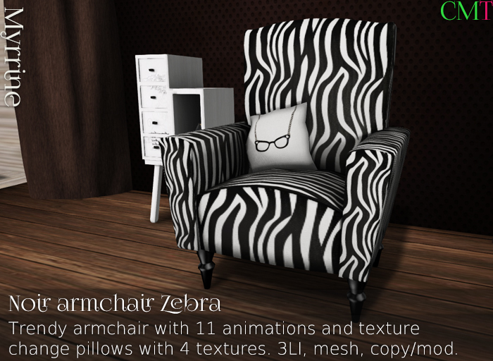 Noir armchair Zebra