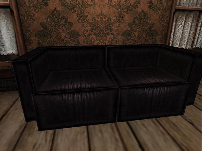 ..:Brecho Chic:.. Sofa preto em couro sem pose